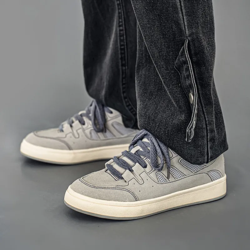 OUGLEMEN Abrasion Resistant, Lightweight, And Breathable Low Top Skateboard Shoes Men's Box Included-23