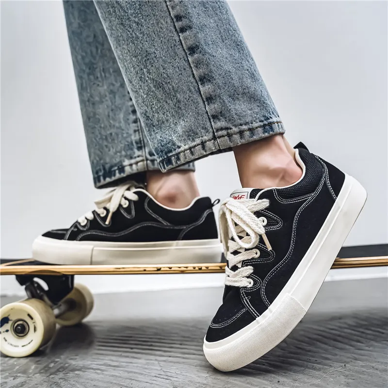 OUGLEMEN Coverage Balance Lightweight Breathable Slip Resistant Low Top Skateboard Shoes Men's Box-3