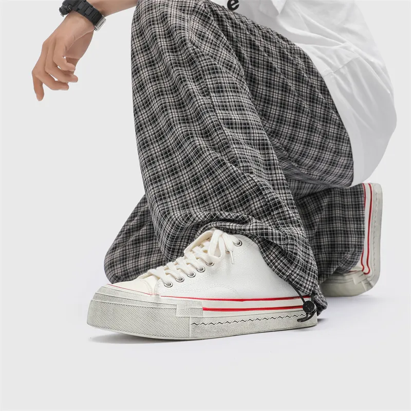 OUGLEMEN Lightweight Height Increasing Low Top Canvas Shoes Men's Gift Box Set-27