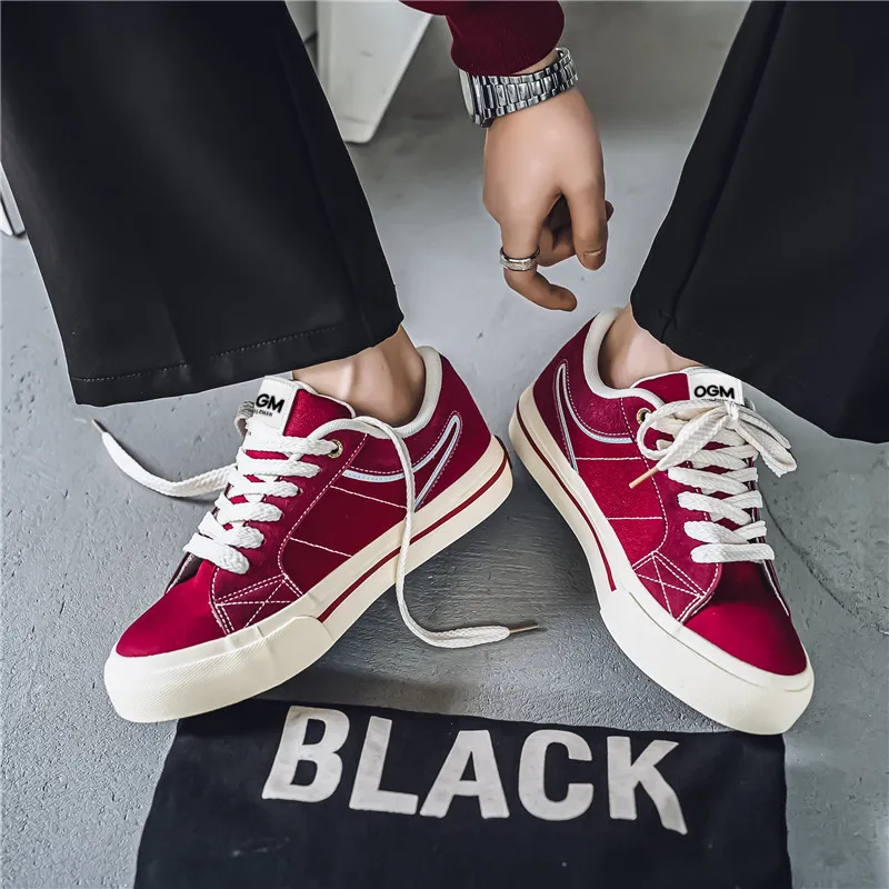 OUGLEMEN Wear resistant, Lightweight, Breathable, And Non slip. Low Top Canvas Shoes Men's Box Included-9