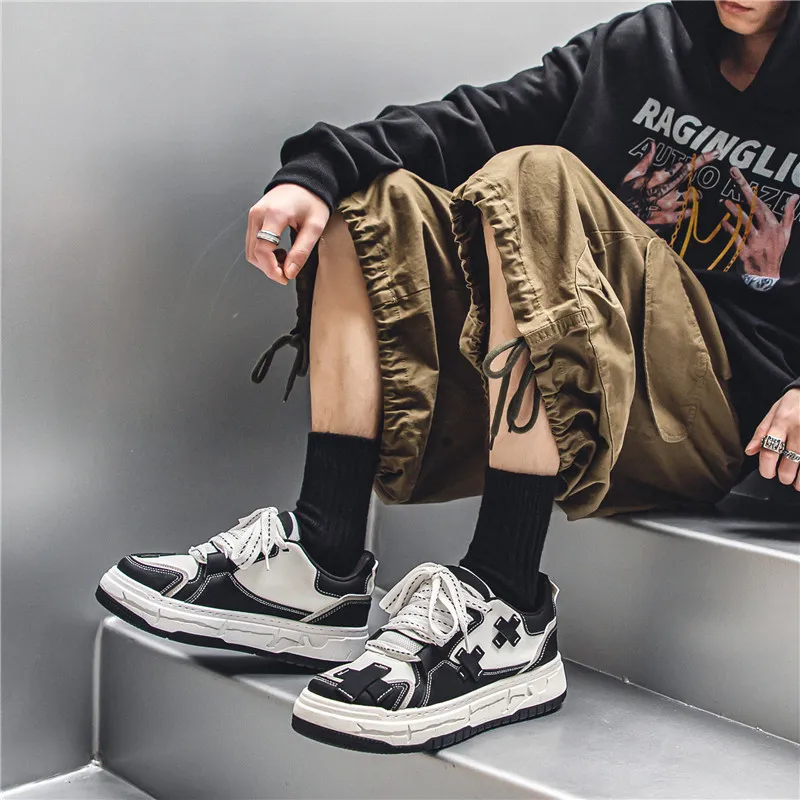 OUGLEMEN Coverage Slip Resistant, Abrasion Resistant, Height Increasing Low Top Skateboard Shoes Men's Box-8