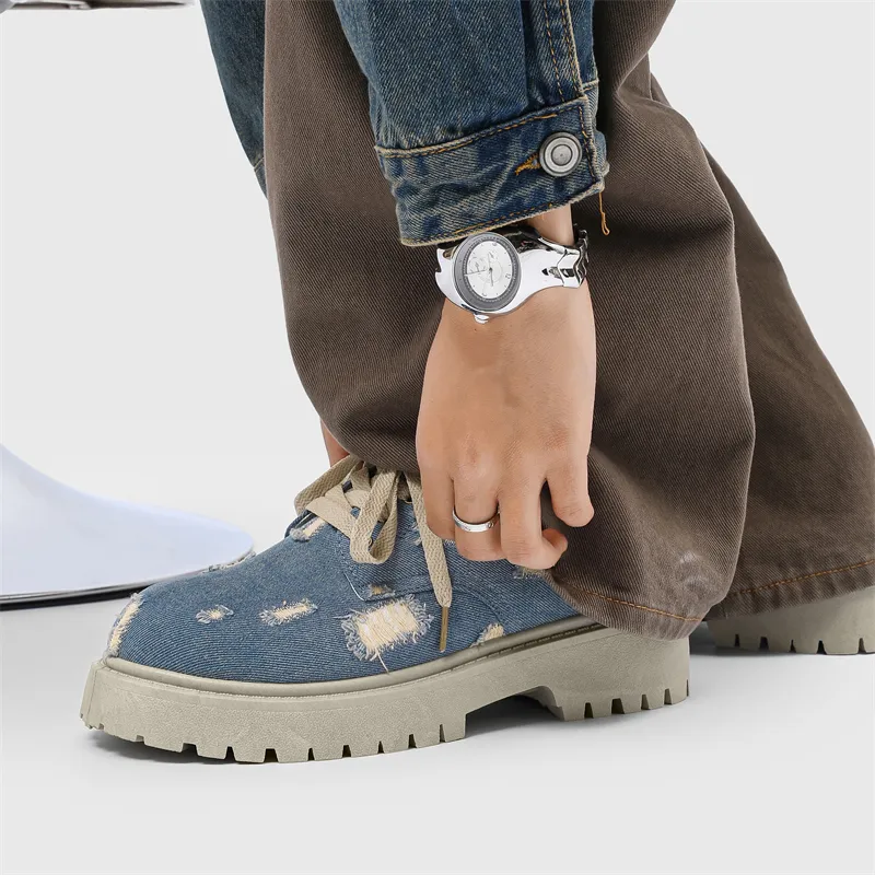OUGLEMEN Abrasion Resistant Slip Resistant Low Top Casual Shoes Men's-3