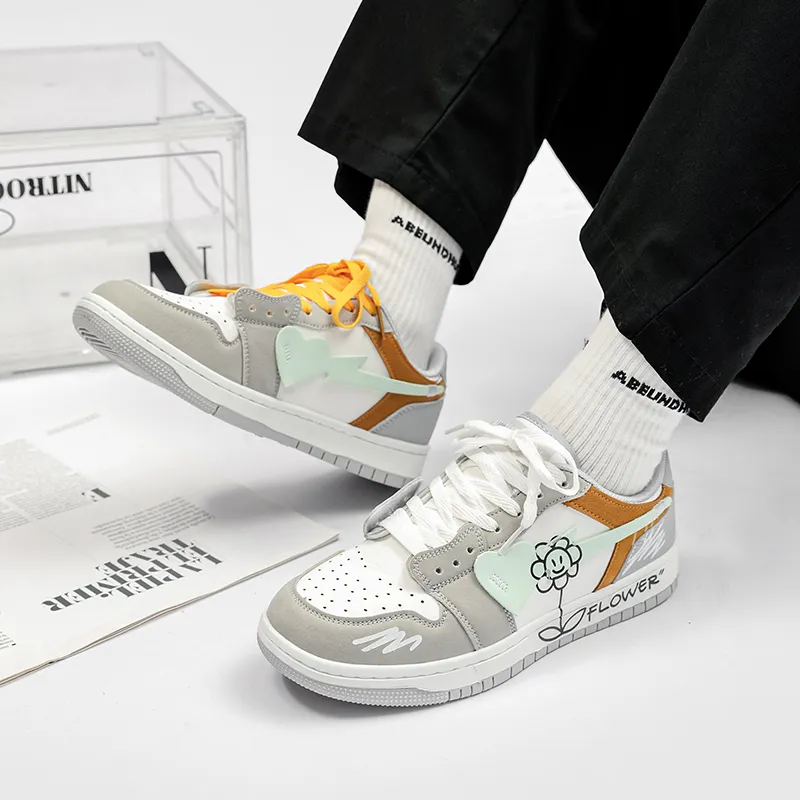OUGLEMEN Slip Resistant And Abrasion Resistant Coverage Low Top Casual Shoes Unisex Box-9