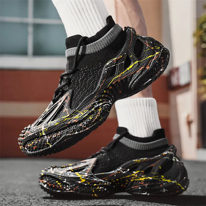 OUGLEMEN Slip Resistant, Abrasion Resistant, Breathable Low Top Casual Shoes Men's Box-4