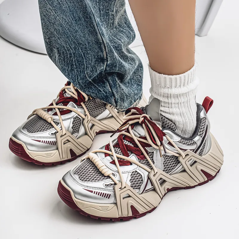 OUGLEMEN Low Top Chunky Sneakers Men's-4