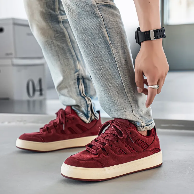 OUGLEMEN Abrasion Resistant, Lightweight, And Breathable Low Top Skateboard Shoes Men's Box Included-12