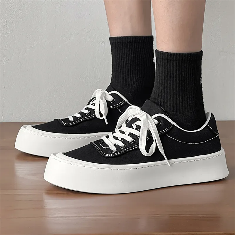 OUGLEMEN Low Top Canvas Shoes Men's Box Included-3