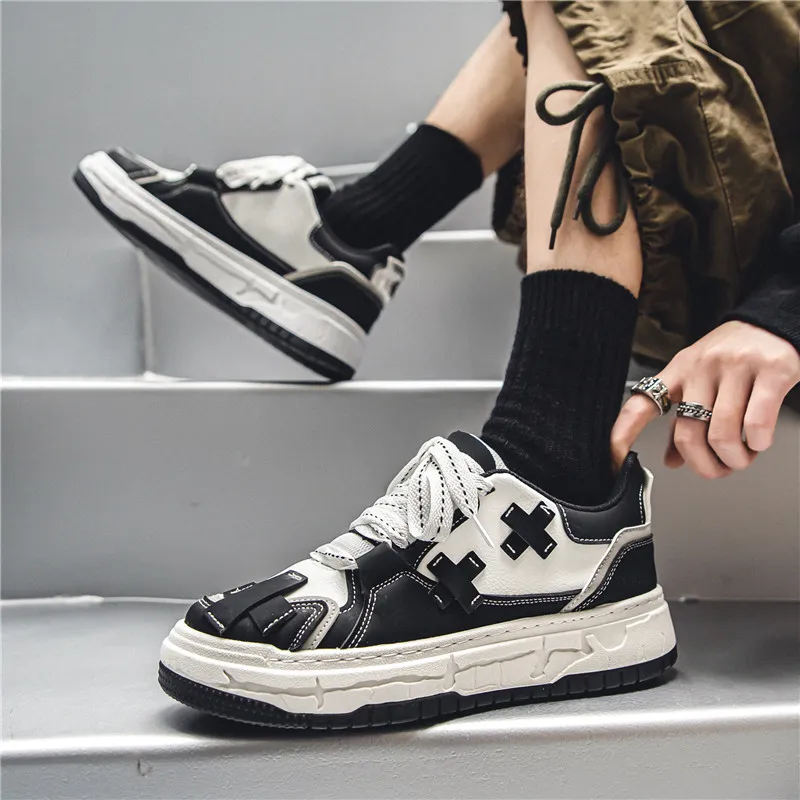 OUGLEMEN Coverage Slip Resistant, Abrasion Resistant, Height Increasing Low Top Skateboard Shoes Men's Box-9
