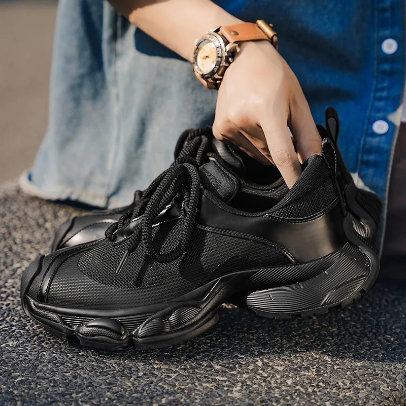 OUGLEMEN Slip Resistant, Abrasion Resistant, Coverage Height Increasing Low Top Casual Shoes Men's-4