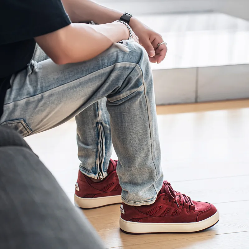 OUGLEMEN Abrasion Resistant, Lightweight, And Breathable Low Top Skateboard Shoes Men's Box Included-13
