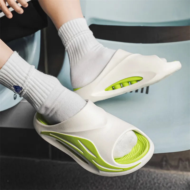 OUGLEMEN Slip Resistant Odor Resistant Slide Slippers Unisex-4