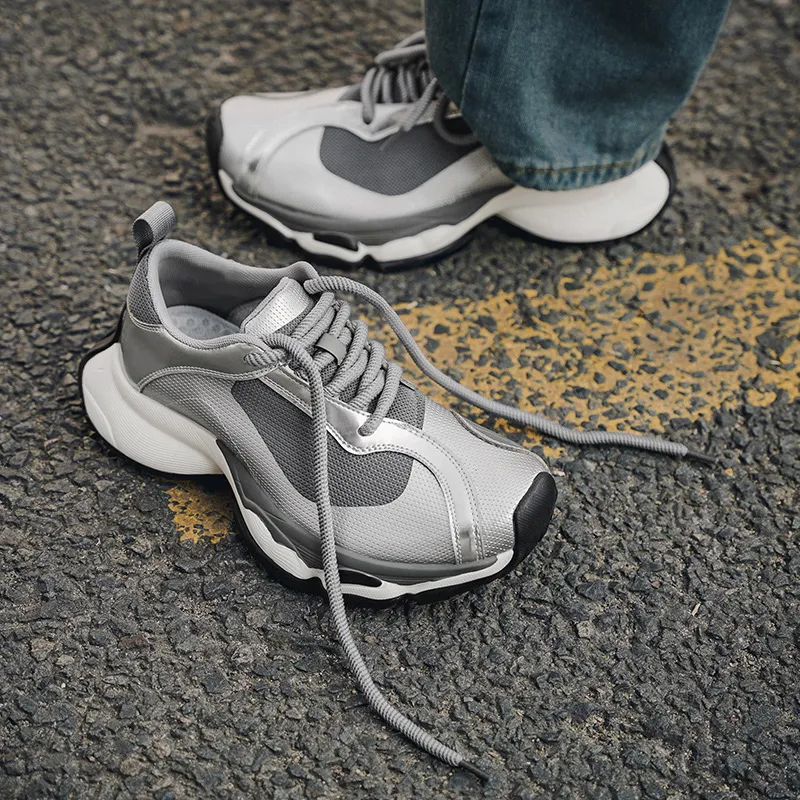 OUGLEMEN Slip Resistant, Abrasion Resistant, Coverage Height Increasing Low Top Casual Shoes Men's-9