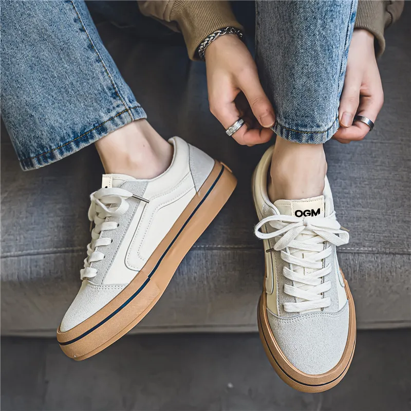 OUGLEMEN Coverage Abrasion Resistant Lightweight Breathable Slip Resistant Low Top Skateboard Shoes Men's Box-12
