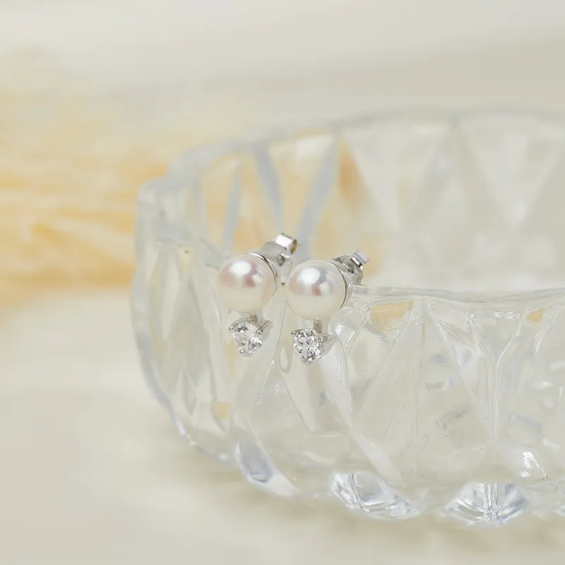 ADHORA S925 Silver Stud Stud Earrings Women's-1