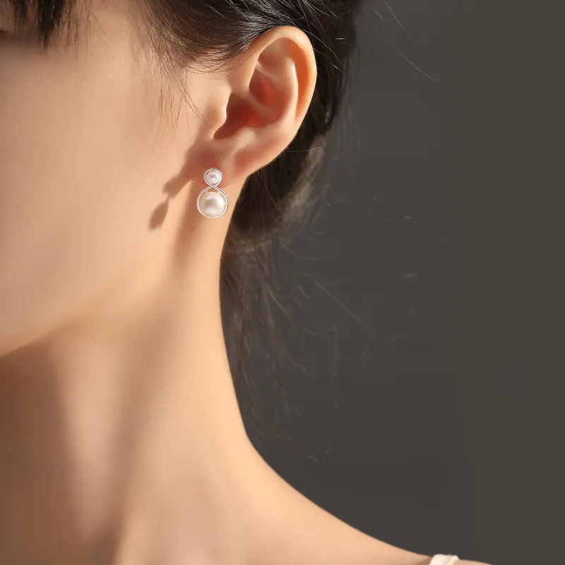 ADHORA 990 Fine Silver Pearl Earrings Women's-1