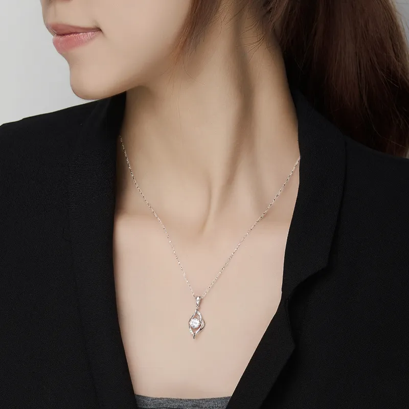 ADHORA S925 Silver Synthetic Cubic Zirconia Necklaces Women's-2