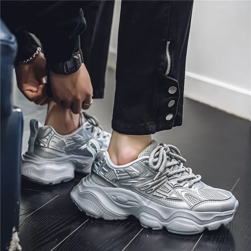 YIVELOVE Anti-Slip And Wear-Resistant Breathable Low-Top Chunky Sneakers Men's-16