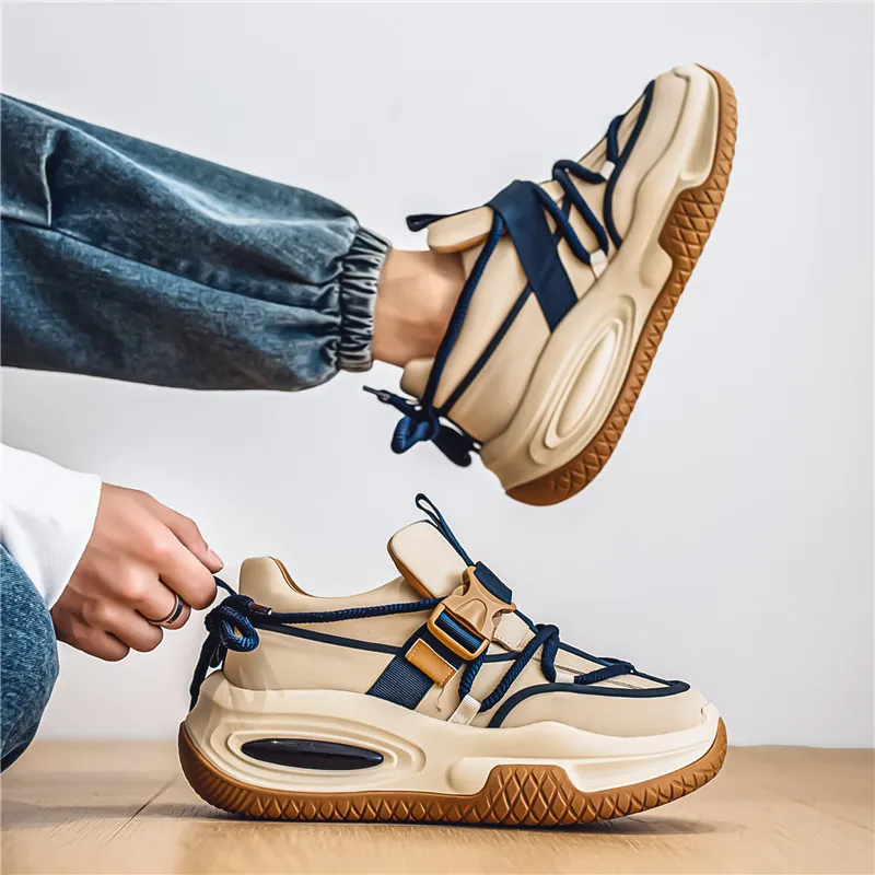 YIVELOVE Anti Slip And Wear Resistant Height Increasing Low Top Chunky Sneakers Men's-8
