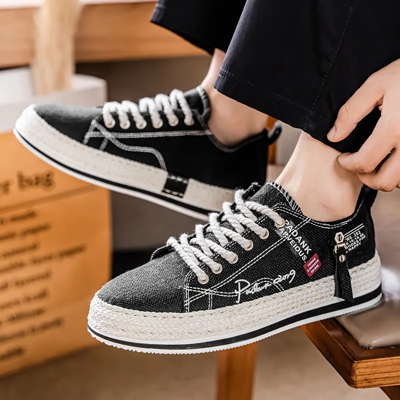 YIVELOVE Slip Resistant, Abrasion Resistant, Breathable Low Top Canvas Shoes Men's-4