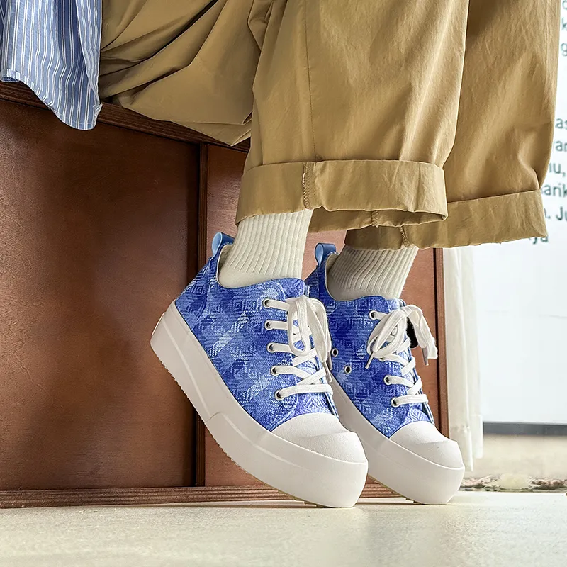 YIVELOVE Slip Resistant, Breathable, Height Increasing Low Top Canvas Shoes Men's-16