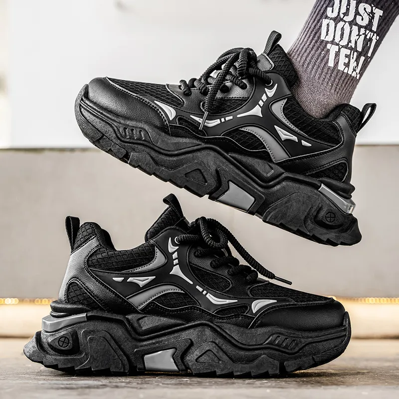 YIVELOVE Slip Resistant, Abrasion Resistant, Breathable Low Top Chunky Sneakers Men's-12