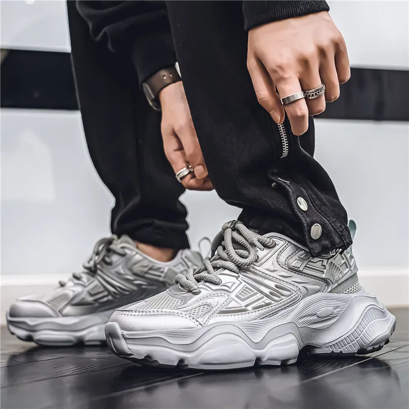 YIVELOVE Anti-Slip And Wear-Resistant Breathable Low-Top Chunky Sneakers Men's-14