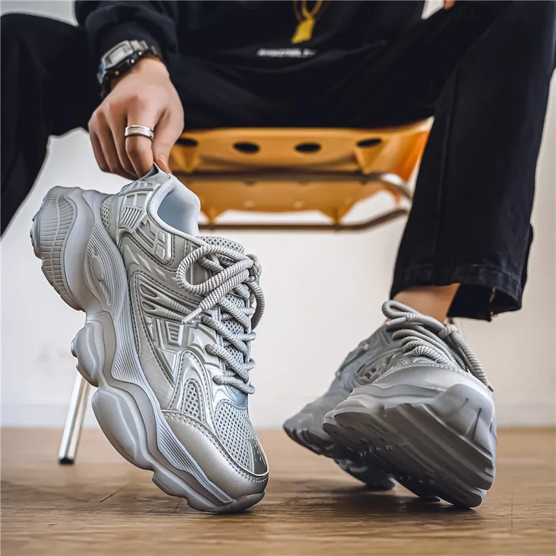 YIVELOVE Anti-Slip And Wear-Resistant Breathable Low-Top Chunky Sneakers Men's-12