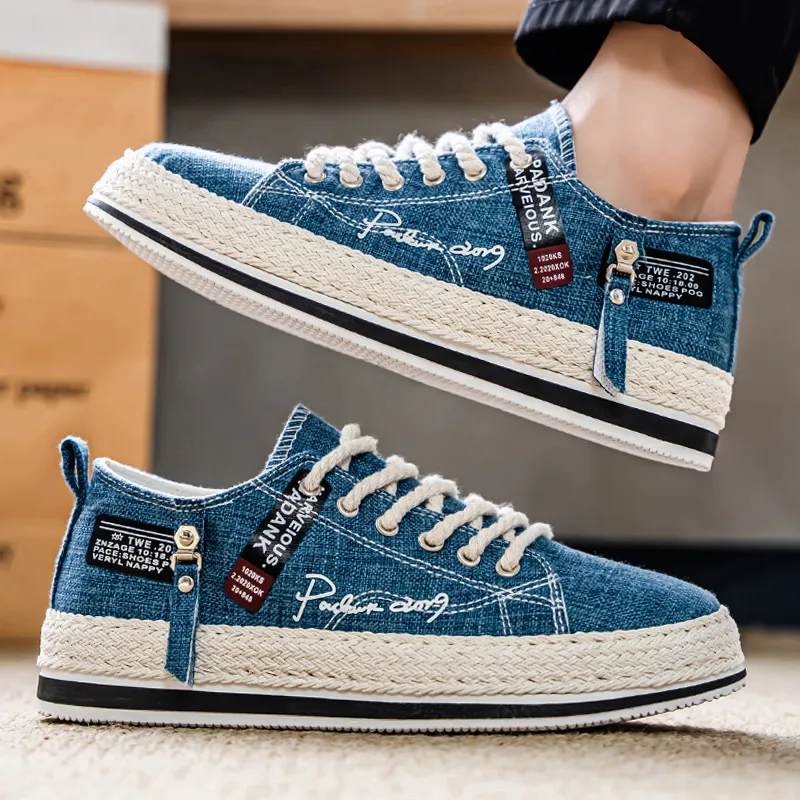 YIVELOVE Slip Resistant, Abrasion Resistant, Breathable Low Top Canvas Shoes Men's-18