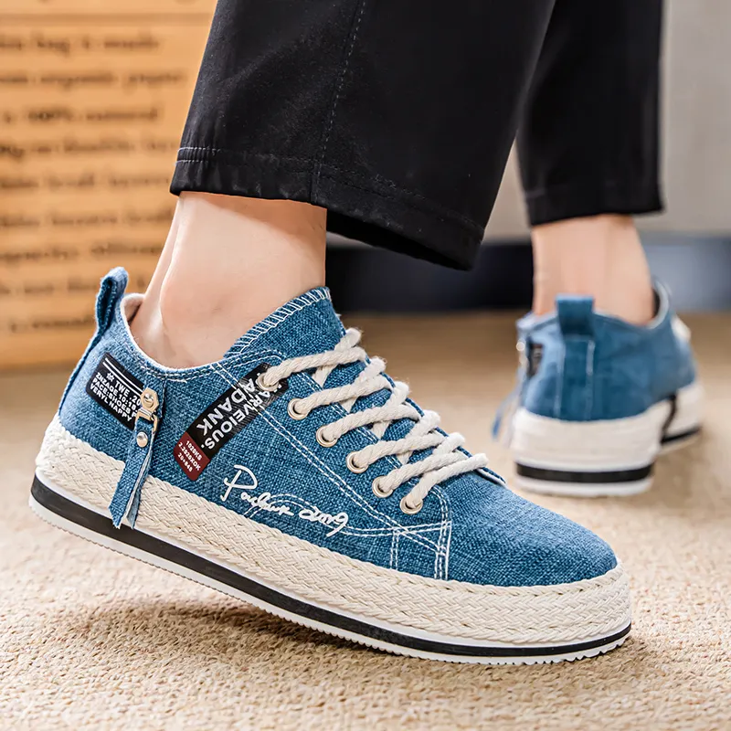 YIVELOVE Slip Resistant, Abrasion Resistant, Breathable Low Top Canvas Shoes Men's-19