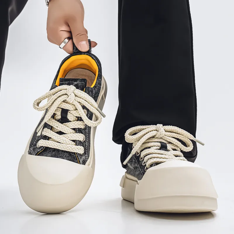YIVELOVE Slip Resistant, Abrasion Resistant, Breathable Low Top Canvas Shoes Men's-3