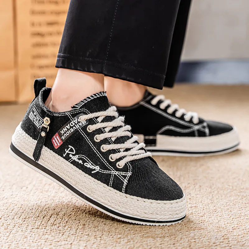 YIVELOVE Slip Resistant, Abrasion Resistant, Breathable Low Top Canvas Shoes Men's-5
