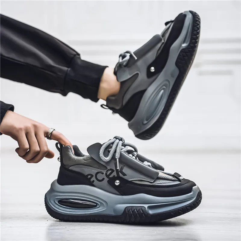 YIVELOVE Anti Slip And Wear Resistant Height Increasing Low Top Chunky Sneakers Men's-10