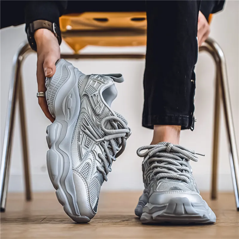 YIVELOVE Anti-Slip And Wear-Resistant Breathable Low-Top Chunky Sneakers Men's-13