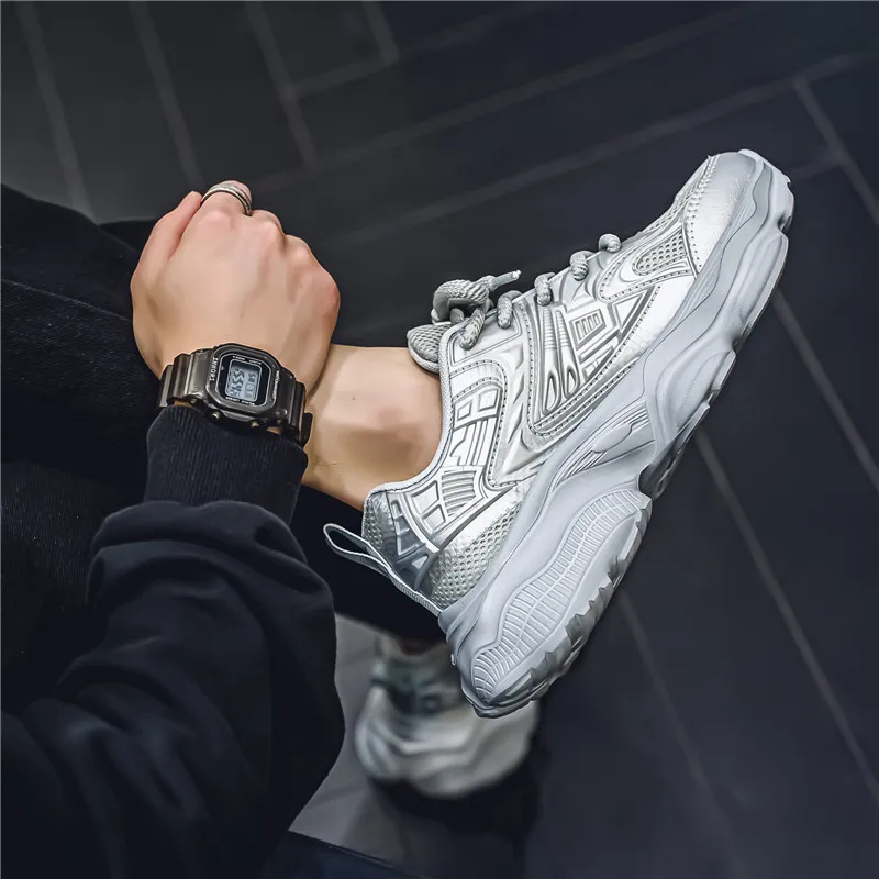 YIVELOVE Anti-Slip And Wear-Resistant Breathable Low-Top Chunky Sneakers Men's-15