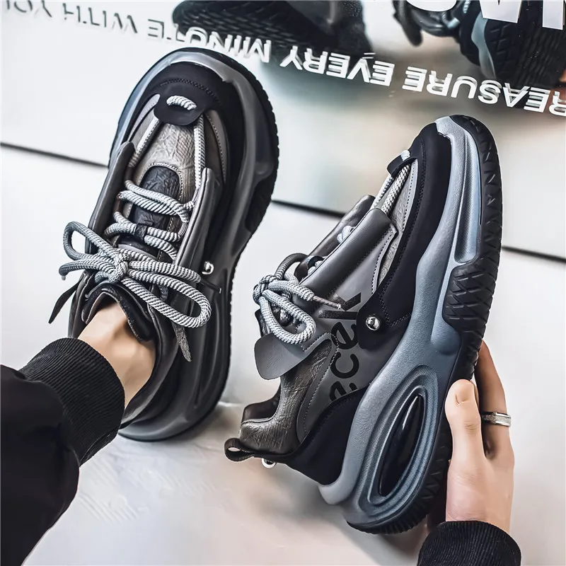 YIVELOVE Anti Slip And Wear Resistant Height Increasing Low Top Chunky Sneakers Men's-9
