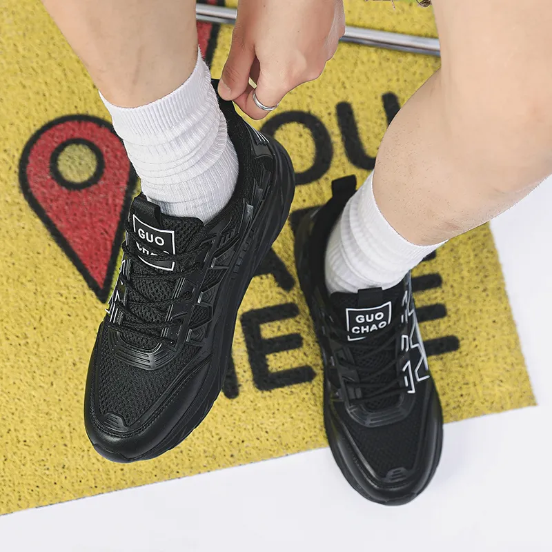 YIVELOVE Non slip Wear resistant Impact resistant Low Top Chunky Sneakers Men's-13