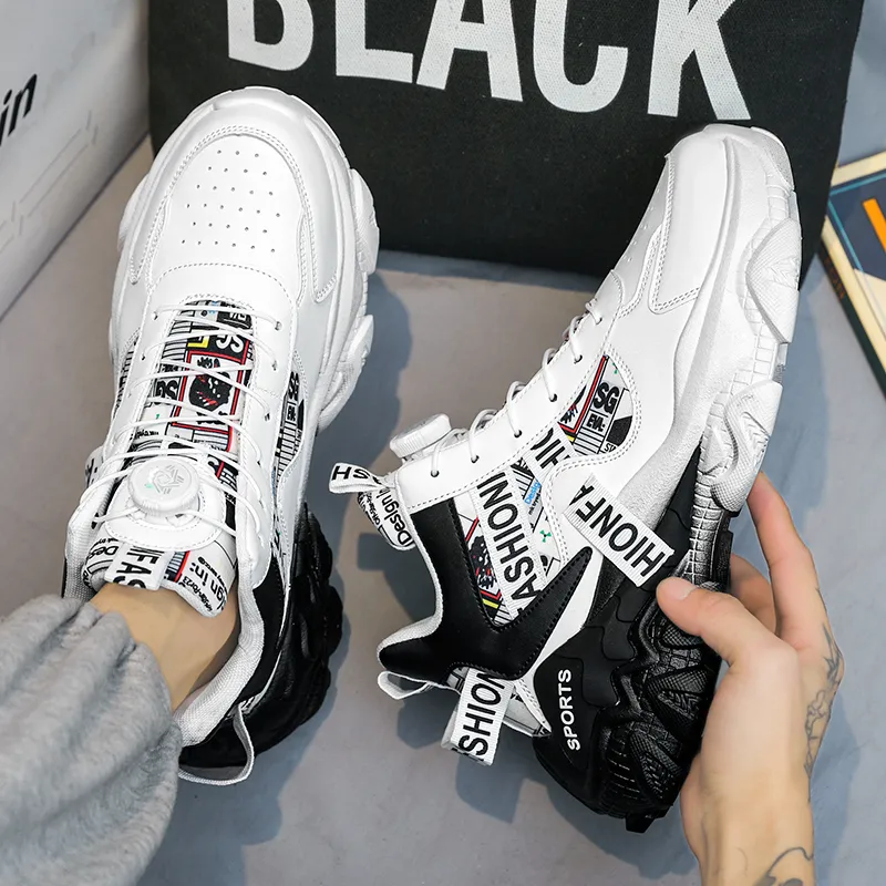 YIVELOVE Wear-Resistant Height Increasing Warm High-Top Chunky Sneakers Men's-4