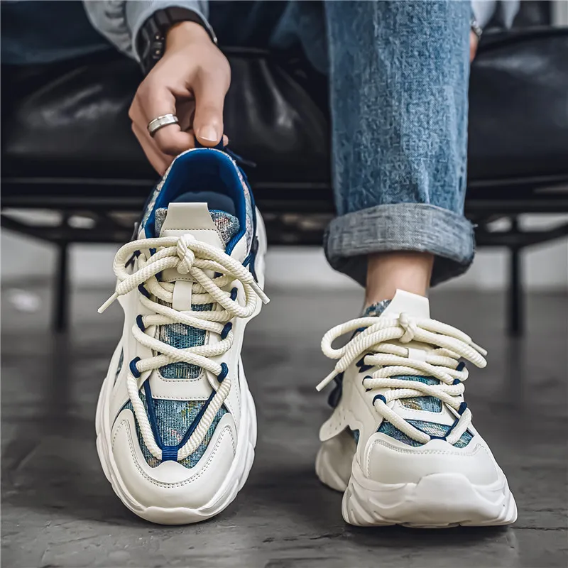 YIVELOVE Anti-Slip And Wear-Resistant Height Increasing Low-Top Chunky Sneakers Men's-8