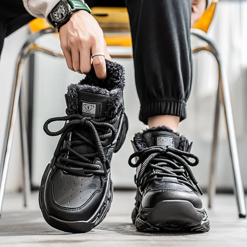 YIVELOVE Slip Resistant, Abrasion Resistant, Height Adjustable, Thermal High Top Chunky Sneakers Men's-10