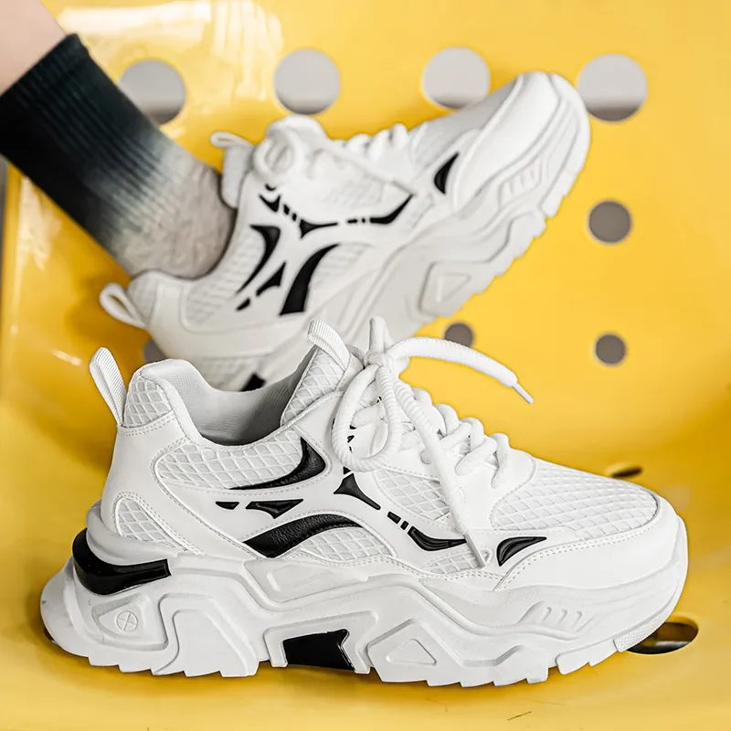 YIVELOVE Slip Resistant, Abrasion Resistant, Breathable Low Top Chunky Sneakers Men's-5
