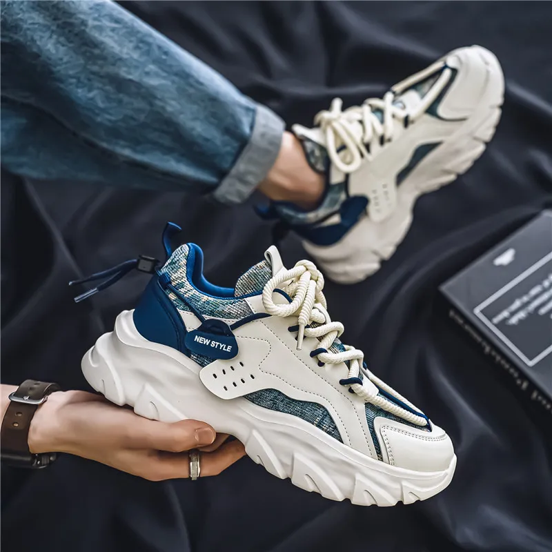 YIVELOVE Anti-Slip And Wear-Resistant Height Increasing Low-Top Chunky Sneakers Men's-7