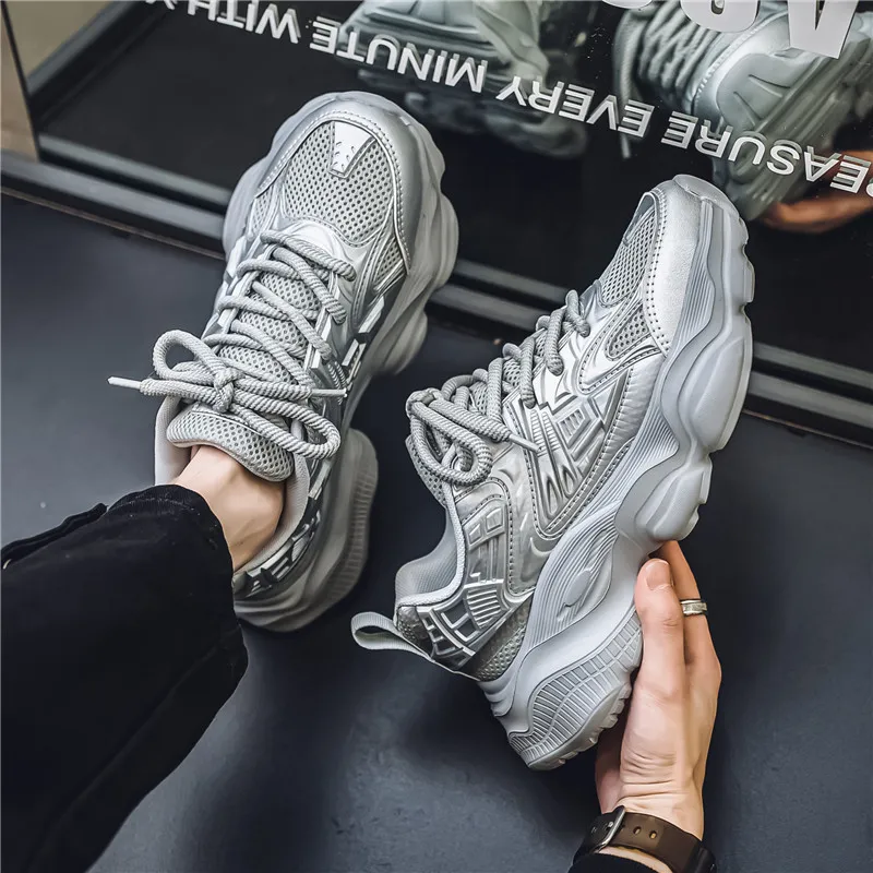 YIVELOVE Anti-Slip And Wear-Resistant Breathable Low-Top Chunky Sneakers Men's-11