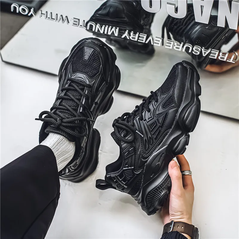 YIVELOVE Anti-Slip And Wear-Resistant Breathable Low-Top Chunky Sneakers Men's-4