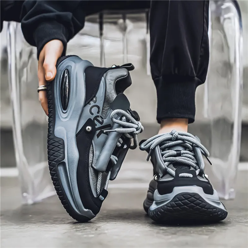 YIVELOVE Anti Slip And Wear Resistant Height Increasing Low Top Chunky Sneakers Men's-11