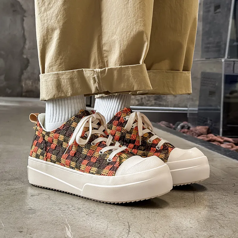 YIVELOVE Slip Resistant, Breathable, Height Increasing Low Top Canvas Shoes Men's-21