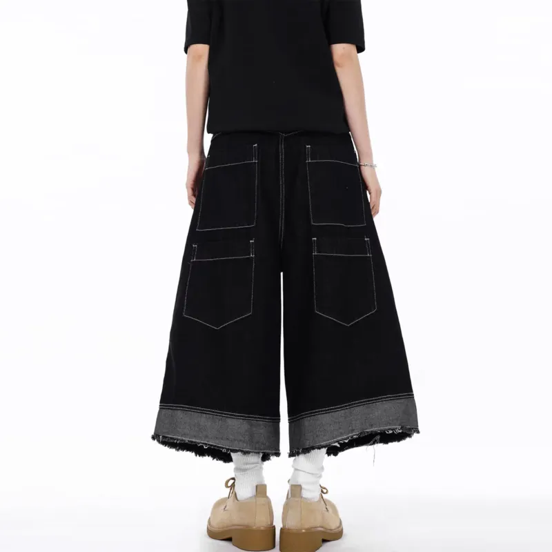 SOIE Denim Shorts Unisex Black-4