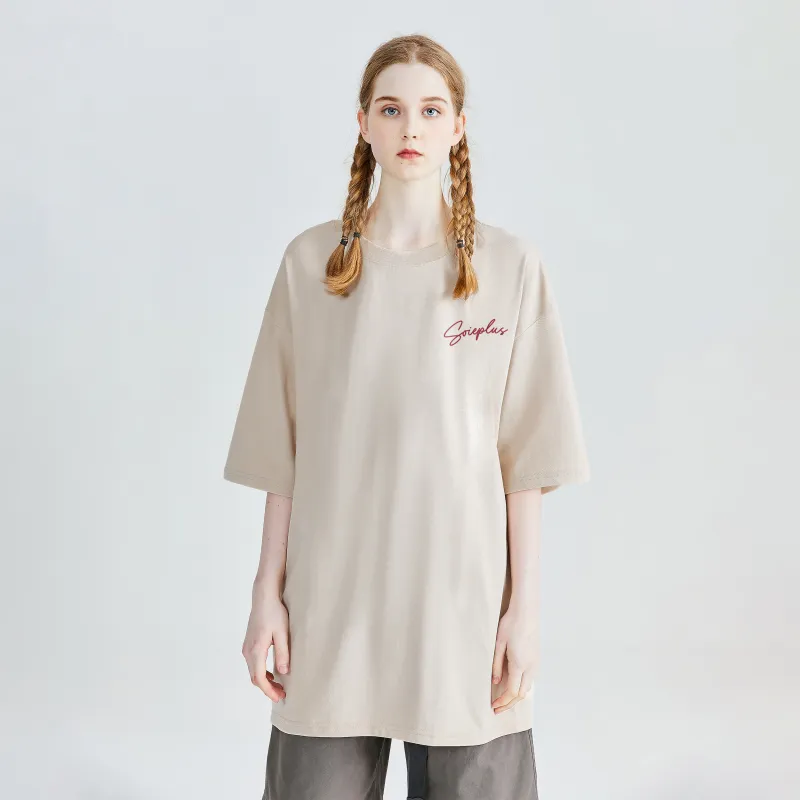 SOIE T-Shirts Unisex Light Beige Apricot-3