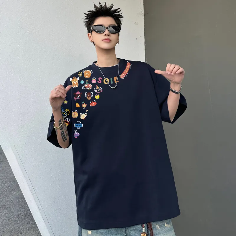 SOIE T-Shirts Unisex Navy Blue-2