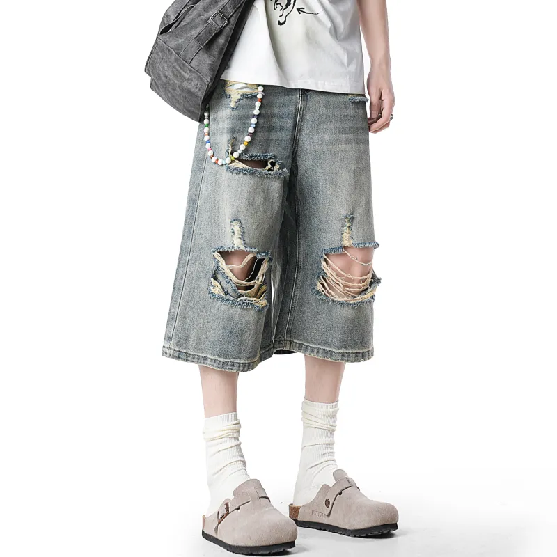 SOIE Denim Shorts Unisex Washed Blue-3