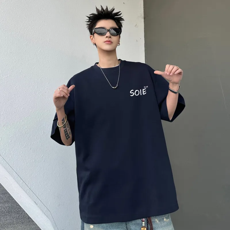 SOIE T Shirts Unisex Navy Blue-3